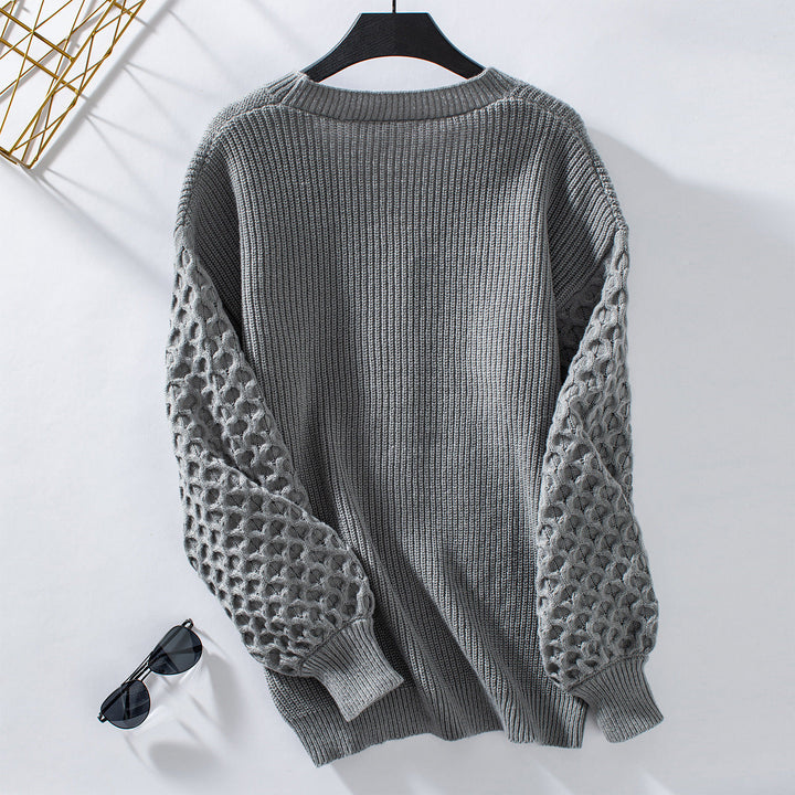 Lune London | Cardigan - V-Neck Knit - Button Closure - Balloon Sleeves - Casual Fit