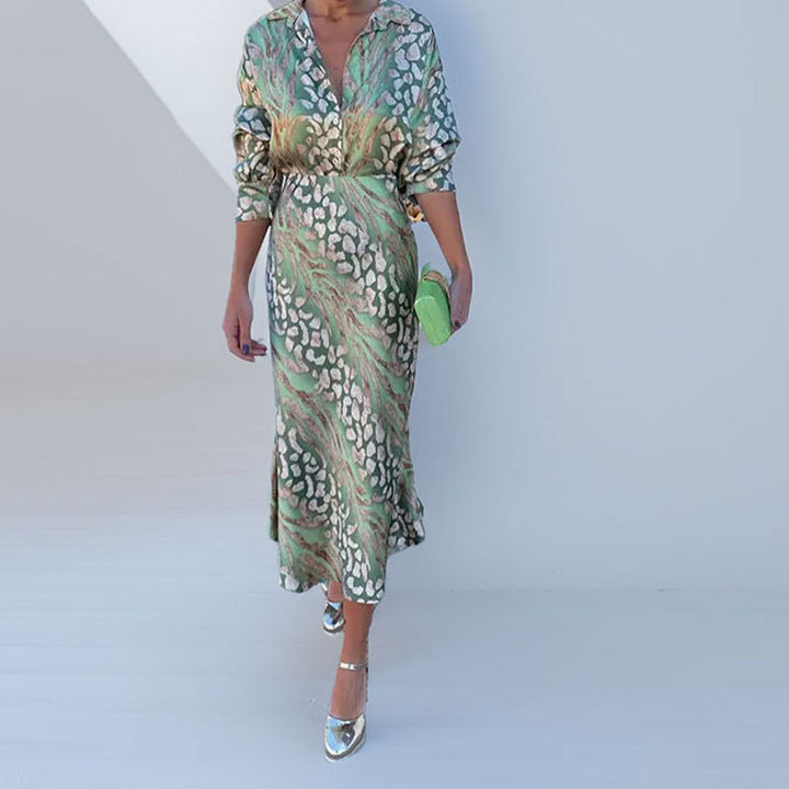 Robe maxi élégante pour femme avec motif scintillant et fronces Chic & Stil
