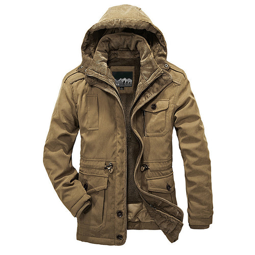 Practical and warm field jacket for men with removable hood Lune London