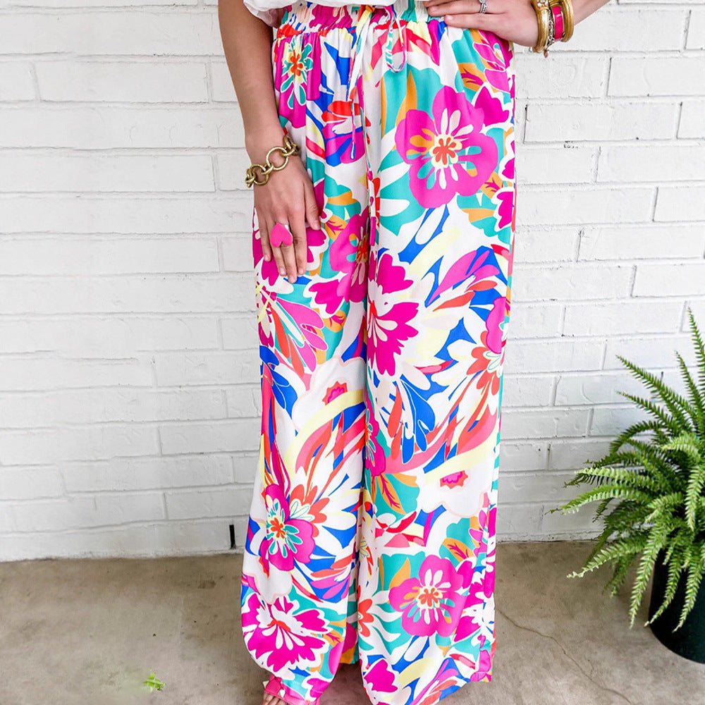 Trendy floral wide pants for women Lune London