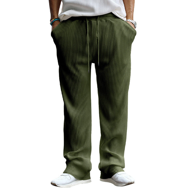Casual striped pants for men with an elastic waistband and side pockets Lune London