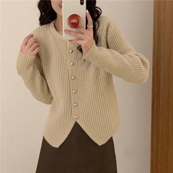 Ladies Lune London Decorative Button Knit Jacket