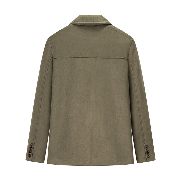 Veste en daim tendance pour dames avec poches élégantes et détails de boutons Lune London