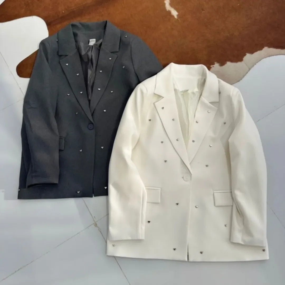 Ladies Elegant Oversized Blazer with Heart-Shaped Applications Lune London