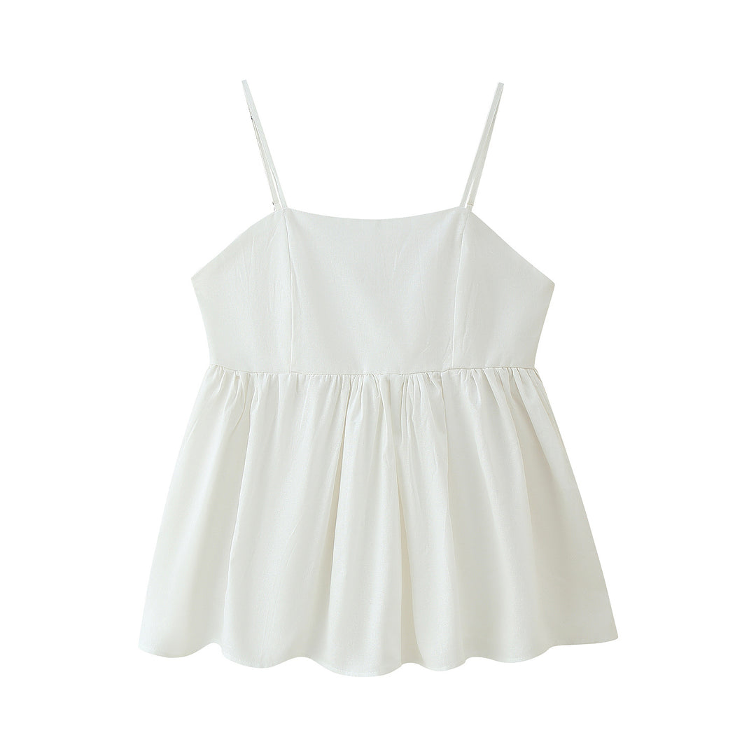 Cotton pajama set for women with adjustable spaghetti straps and elastic waist Lune London