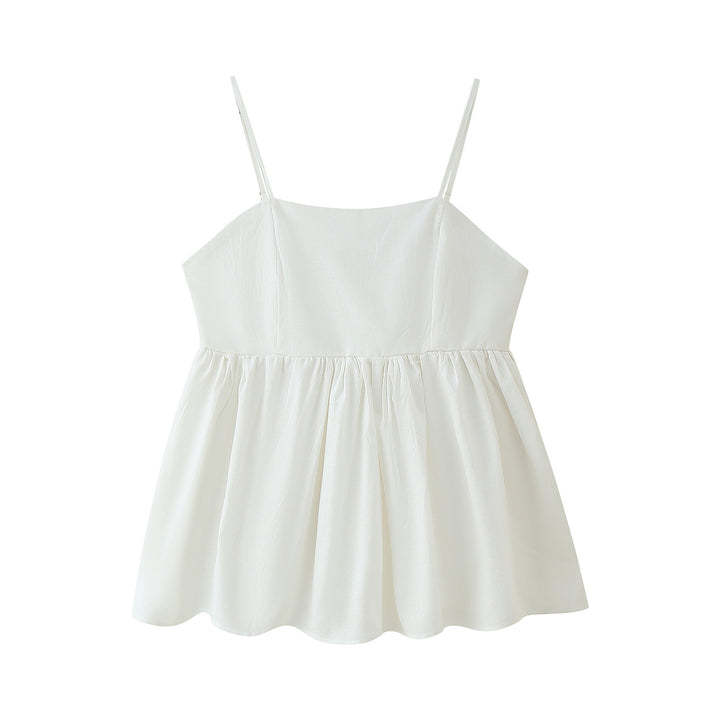 Cotton pajama set for women with adjustable spaghetti straps and elastic waist Lune London