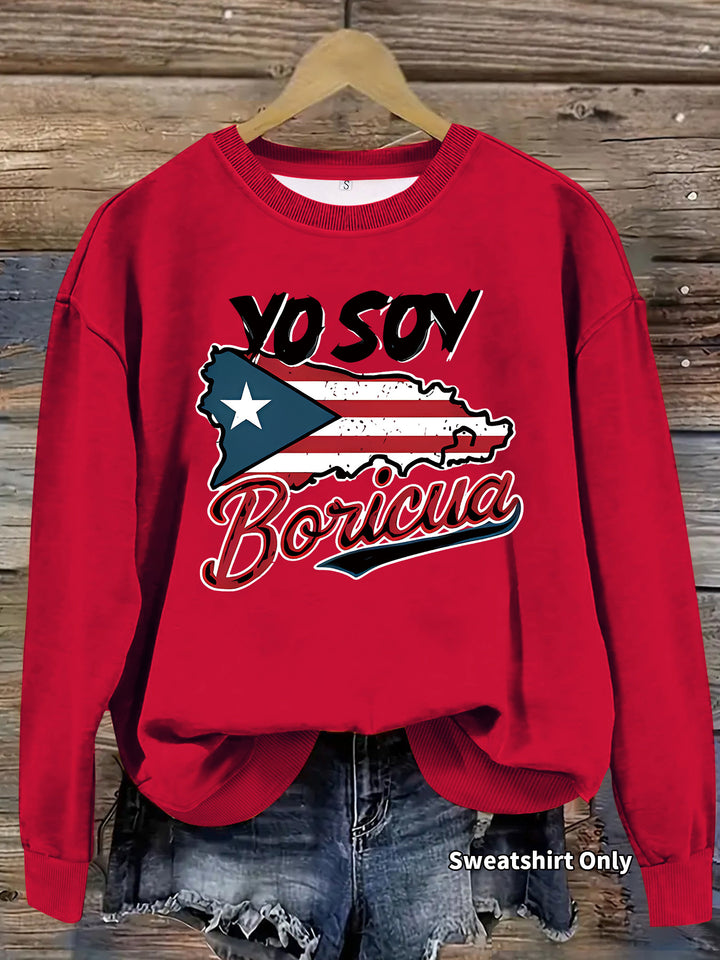 Sweatshirt femme avec design créatif Porto Rico et coupe décontractée Chic & Stil