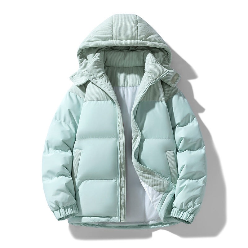 Ladies warm quilted jacket with removable hood and high collar Lune London