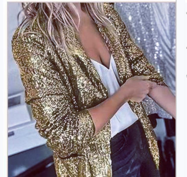 Women's jacket with sequin trim Lune London