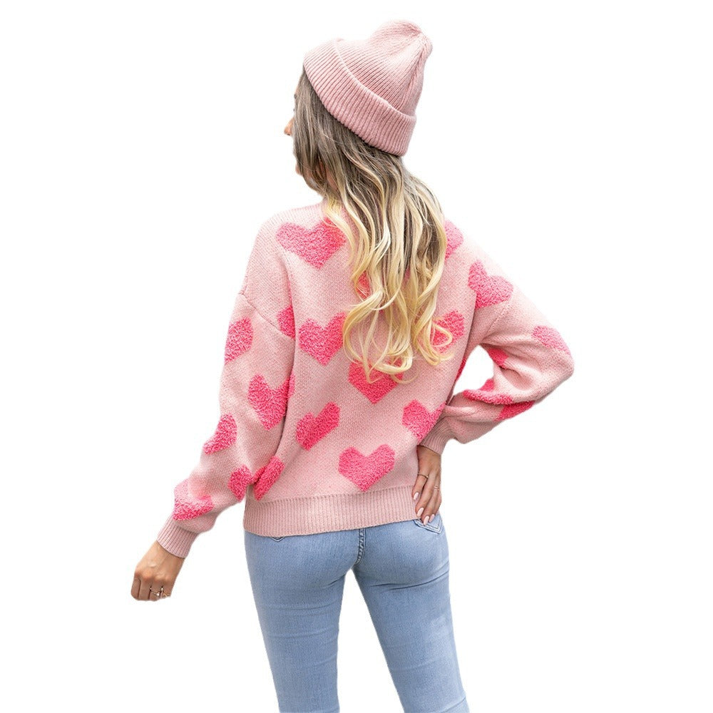 Sweat à col rond pour femmes avec design en forme de cœur Chic & Stil