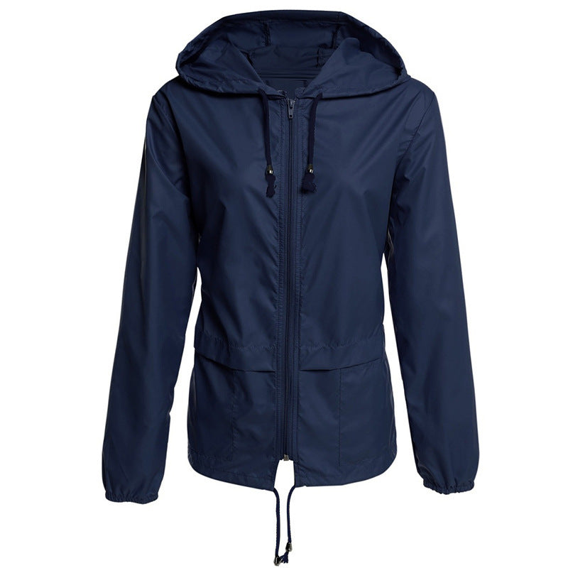 Ladies lightweight transition jacket with adjustable drawstring Lune London