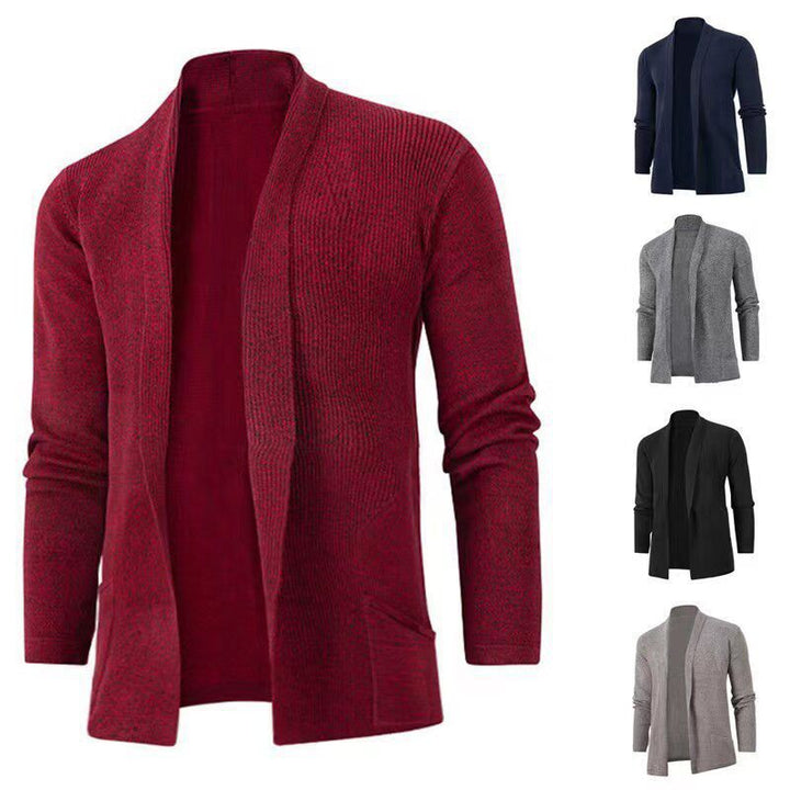 Casual knitted jacket for men with open collar and elegant ribbed design Lune London