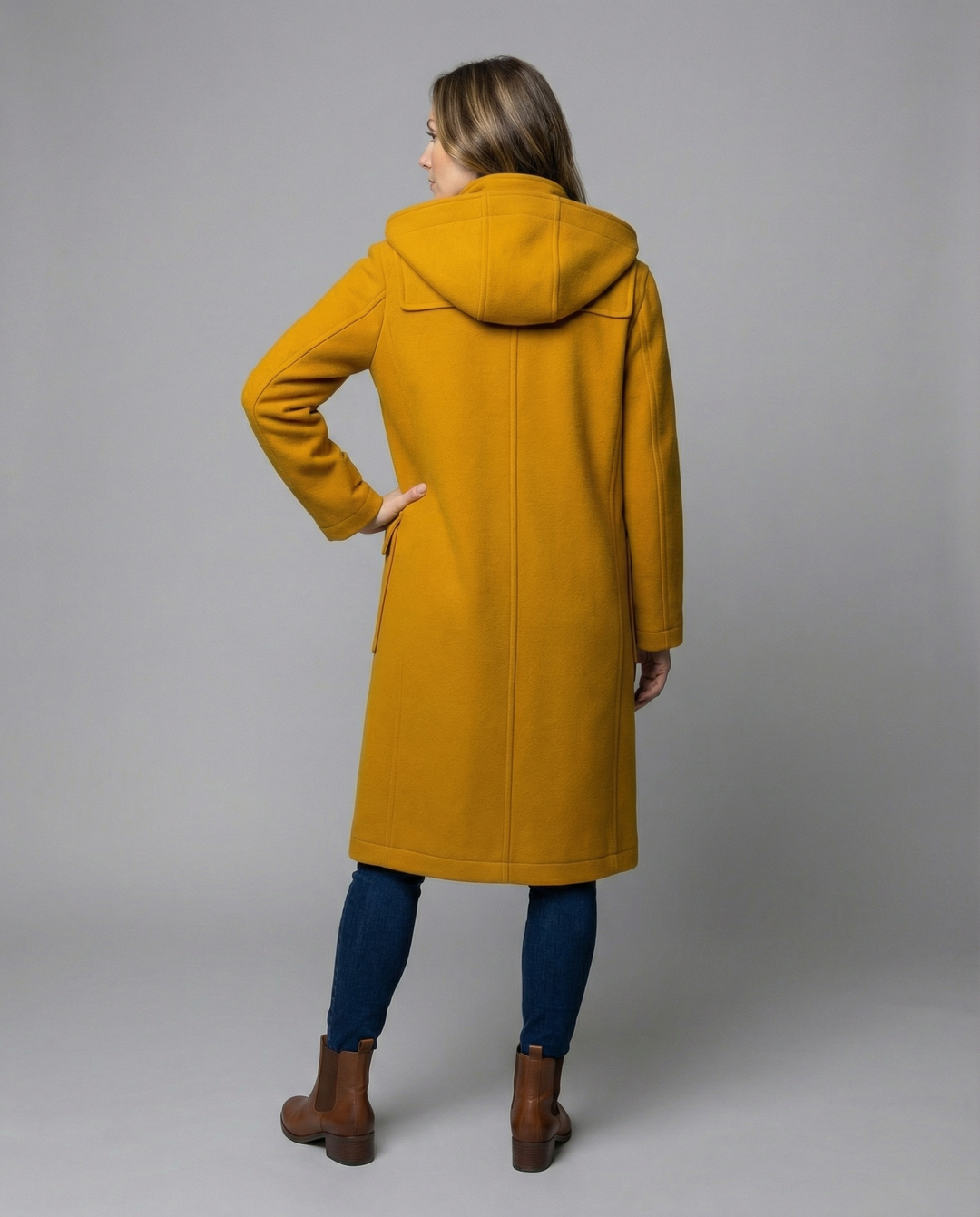 Women’s Oversized Duffle Coat with Hood & Wooden Buttons | Lune London