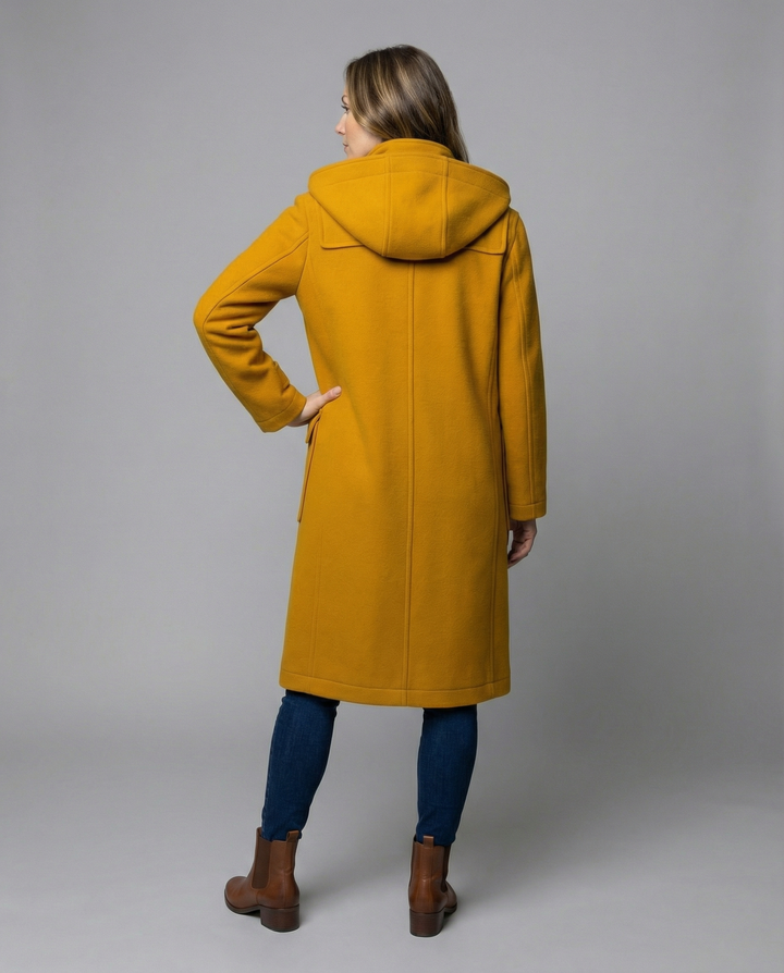 Women’s Oversized Duffle Coat with Hood & Wooden Buttons | Lune London