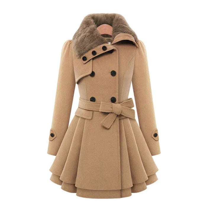 Lune London | Women's trench coat with vegan fur and belt