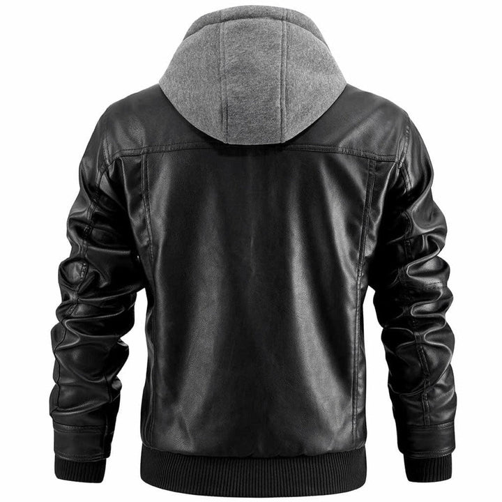 Lune London | Urban street jacket in faux leather with removable hood - Trendy transition jacket for everyday life and leisure