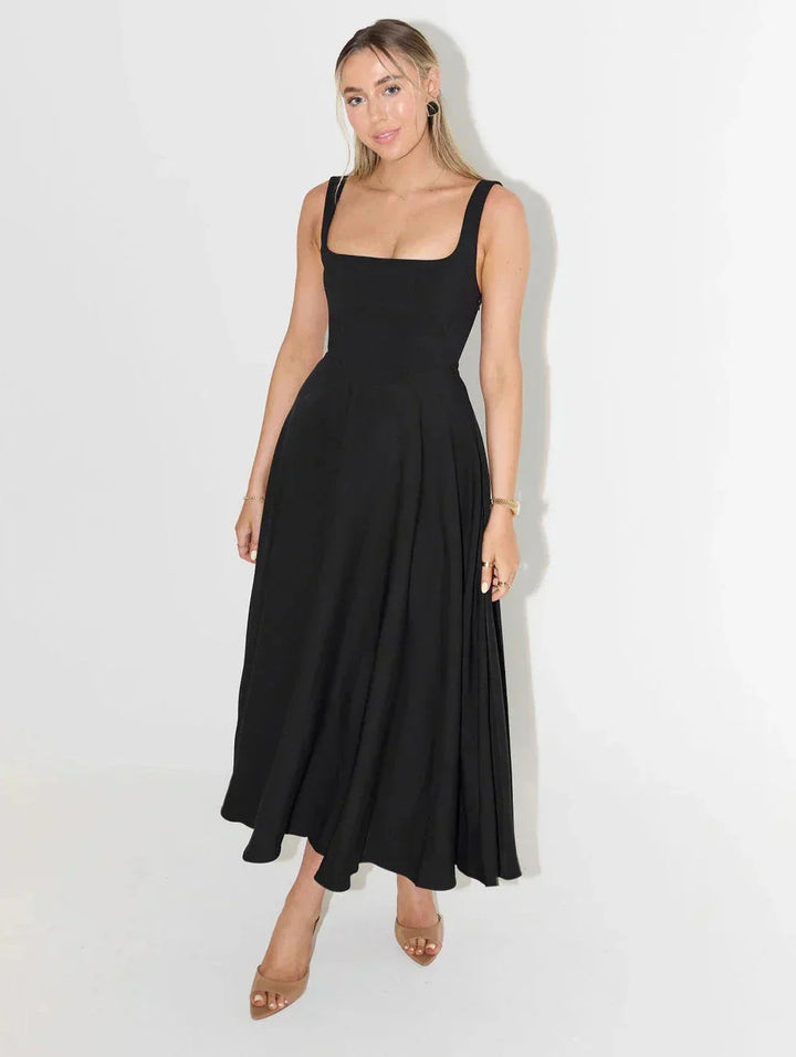 Lune London | Midi Dress with High Waist and Square Neckline