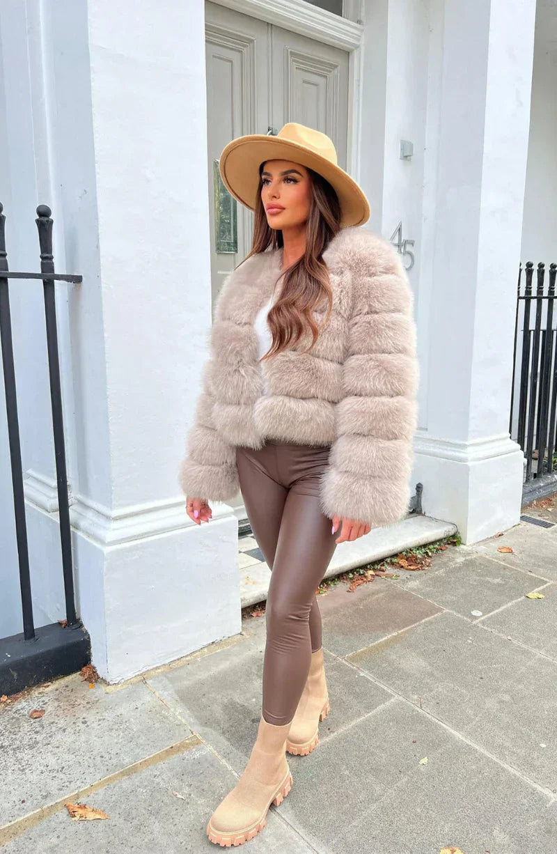Lune London | Faux Fur Puffer Coat Short Plush Winter Jacket