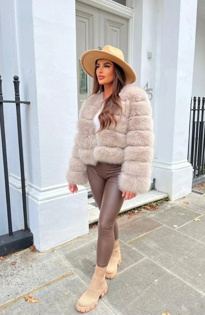 Lune London | Faux Fur Puffer Coat Short Plush Winter Jacket