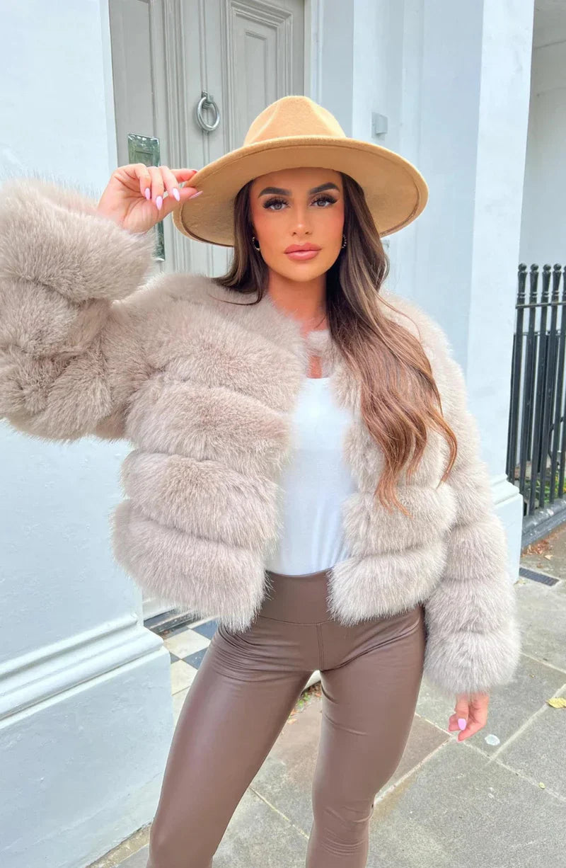 Lune London | Faux Fur Puffer Coat Short Plush Winter Jacket