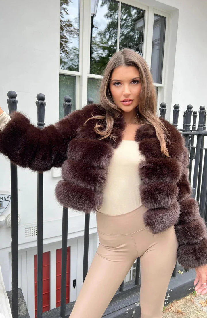 Lune London | Faux Fur Puffer Coat Short Plush Winter Jacket