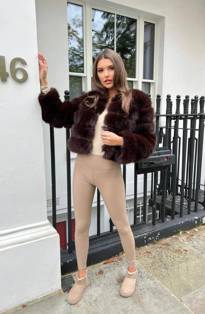 Lune London | Faux Fur Puffer Coat Short Plush Winter Jacket