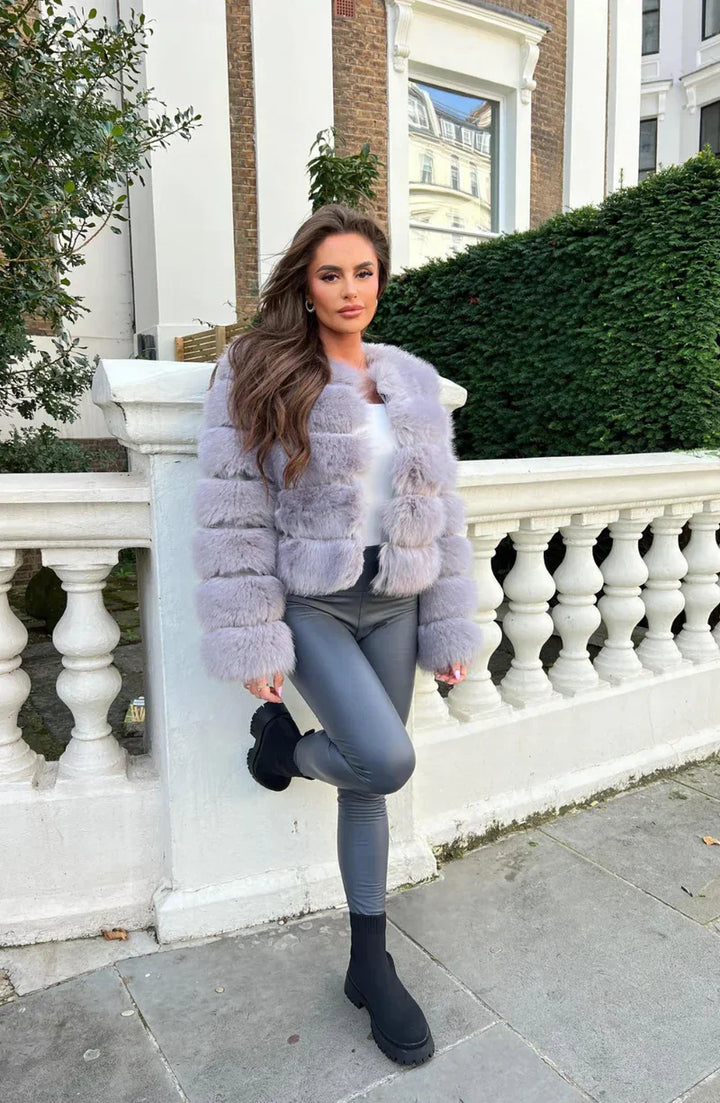 Lune London | Faux Fur Puffer Coat Short Plush Winter Jacket