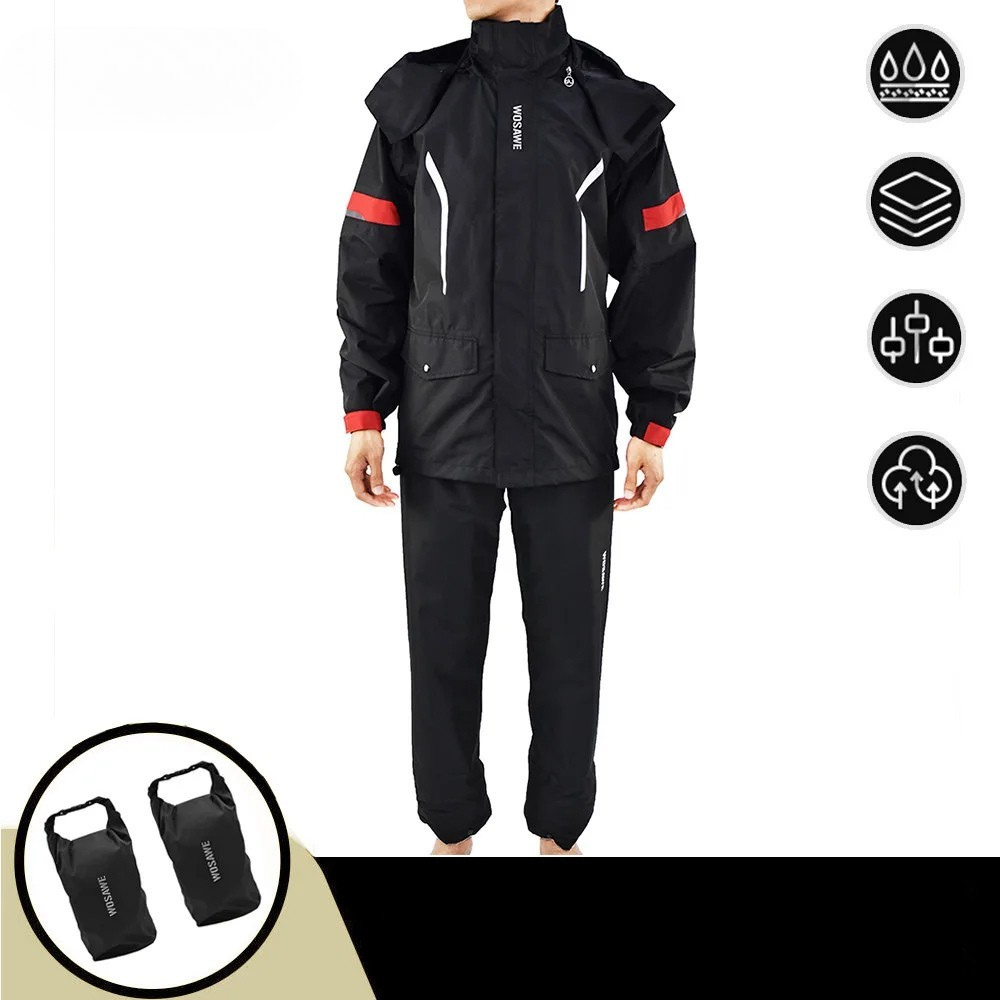 Lune London | Men's Waterproof Motorcycle Rain Jacket - Reflective Black/Green S-2XL