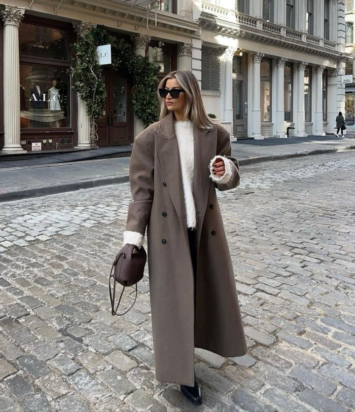 Lune London | Women's Jacket - Long Trench Coat with Lapel Collar