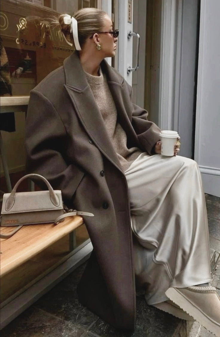 Lune London | Women's Jacket - Long Trench Coat with Lapel Collar