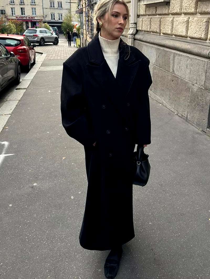 Lune London | Women's Jacket - Long Trench Coat with Lapel Collar