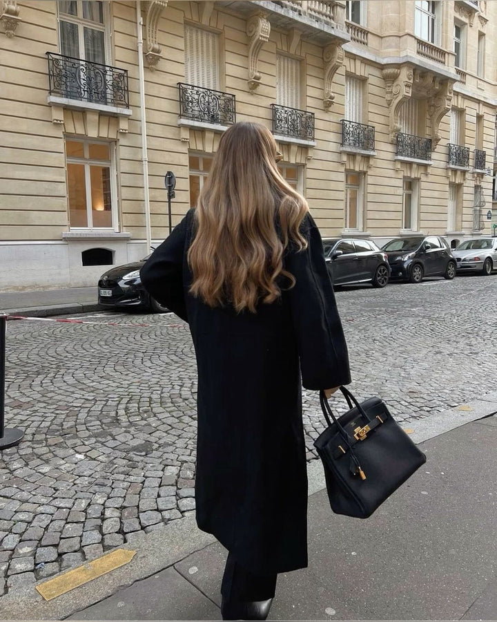 Lune London | Women's Jacket - Long Trench Coat with Lapel Collar