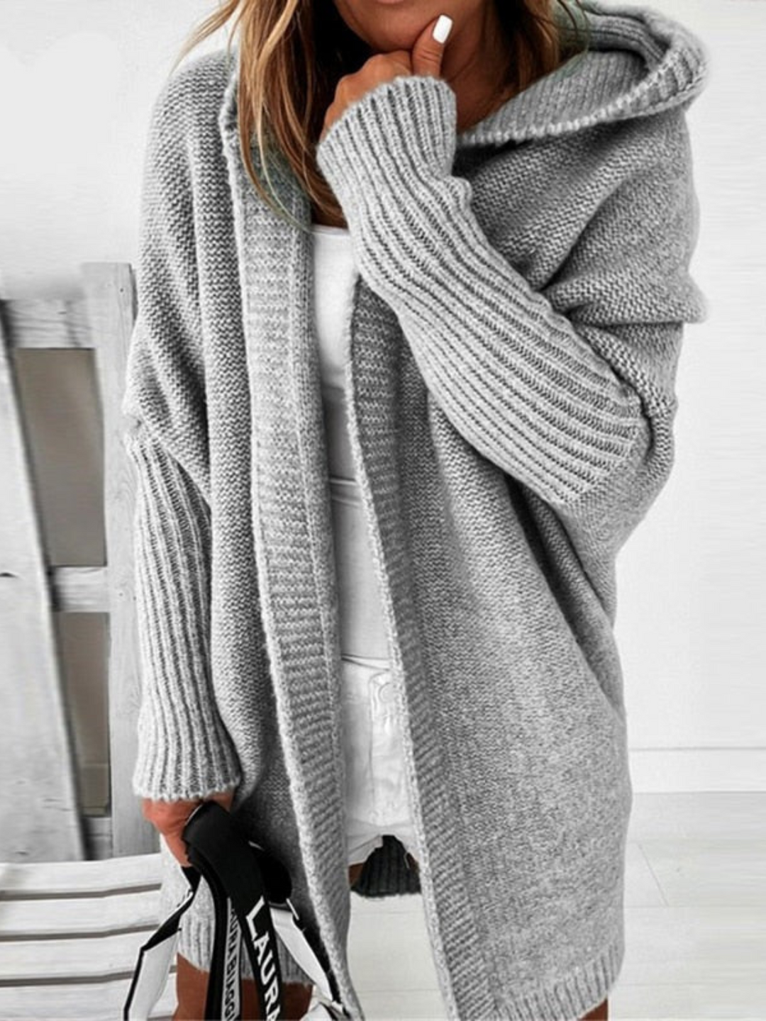 Lune London | Oversized Hooded Cardigan for Women - Long