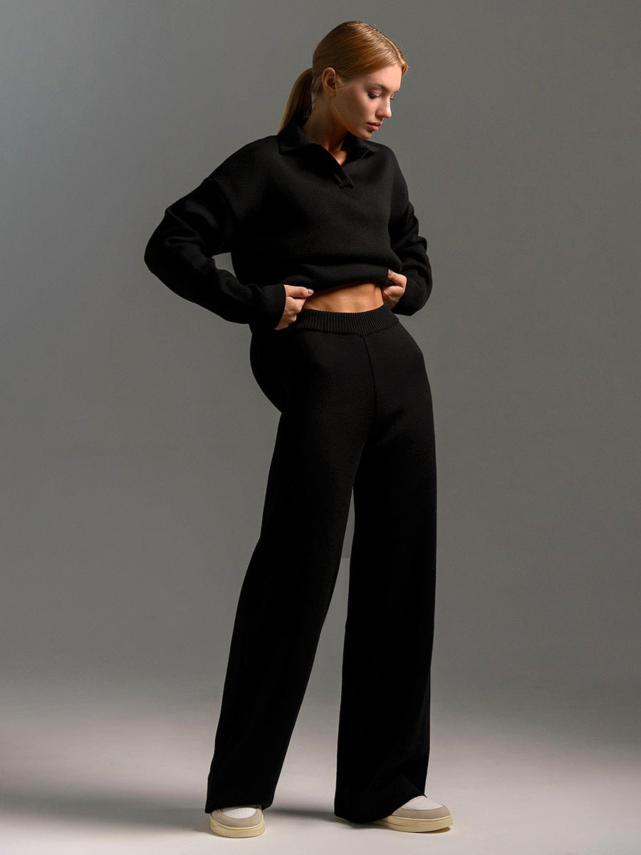 Lune London | Lounge Set with Wide Pants and Polo Shirt