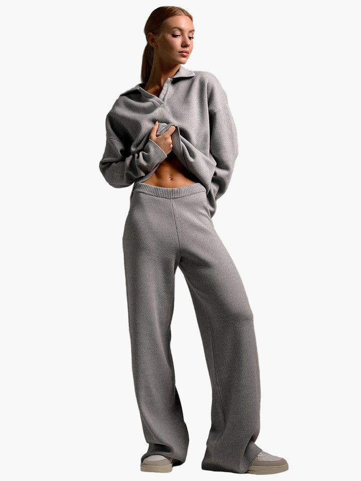 Lune London | Loungewear set - Oversized sweater with collar and wide pants - Perfect for home and leisure