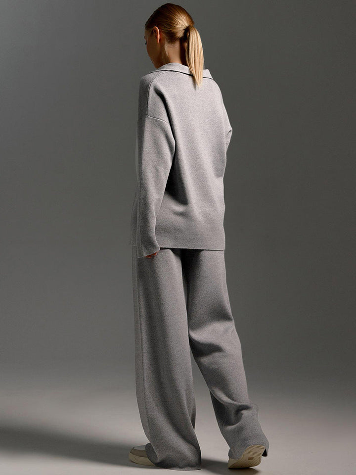 Lune London | Loungewear set - Oversized sweater with collar and wide pants - Perfect for home and leisure