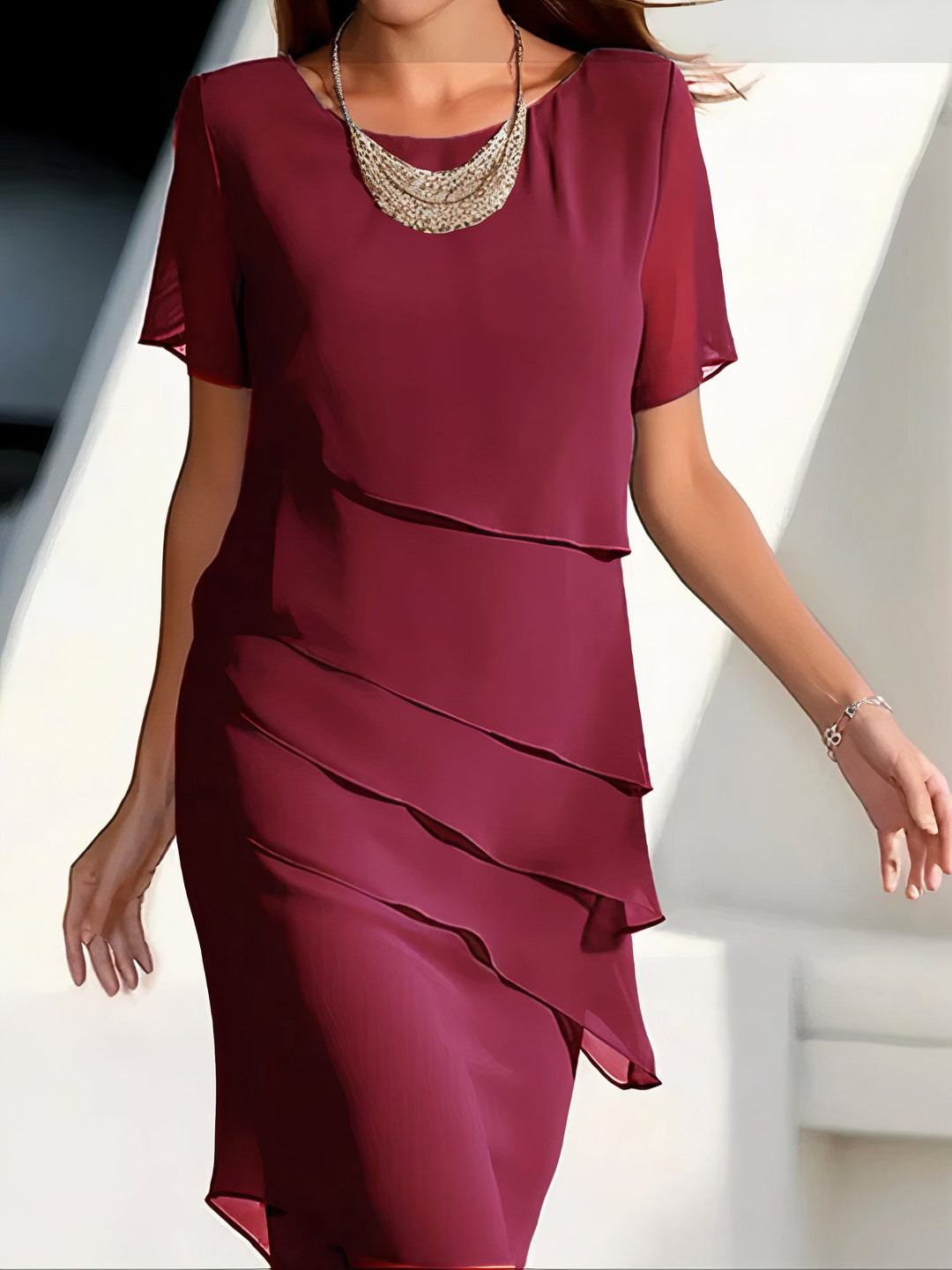 Lune London | Pleated Chiffon Dress - Jeannette