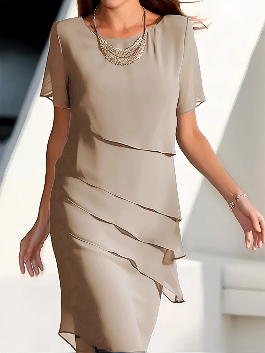 Lune London | Pleated Chiffon Dress - Jeannette