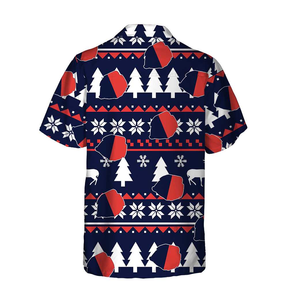 Lune London | Paris Ugly Christmas Hawaiian Shirt, French Flag Christmas Shirt for Men