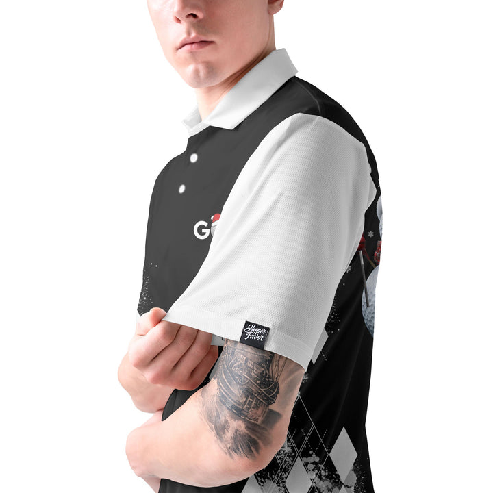 Lune London | Custom snowman golfer polo shirt for men