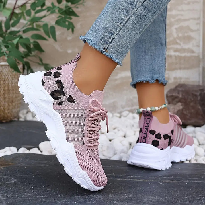 Lune London | Breathable Sneakers with Leopard Print