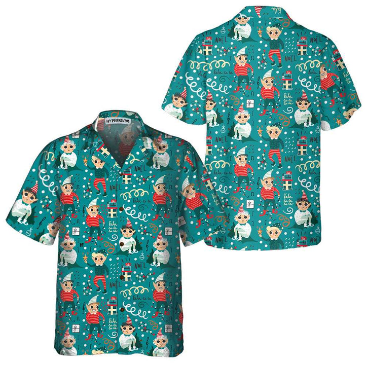 Lune London | Mischievous Christmas Elf Hawaiian Shirt, Fun Christmas Elf T-shirt, Best Christmas Gift Idea