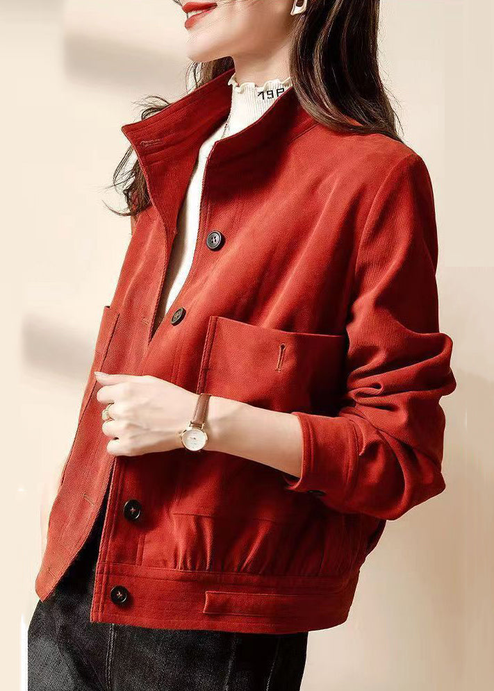 Chic und Stil | Size Cotton patchwork coats with red buttons and pockets Long sleeves