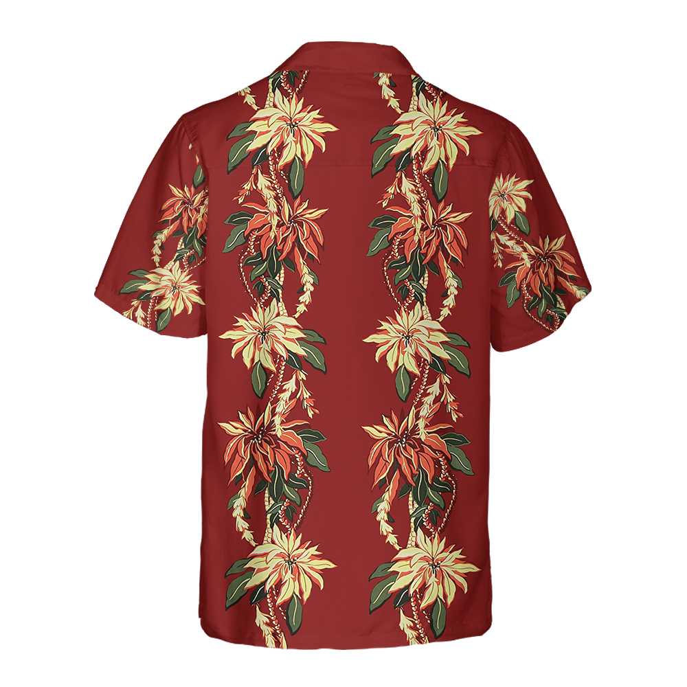 Lune London | Christmas Poinsettia Hawaiian Shirt, Vintage Christmas Shirt, Best Christmas Gift Ideas