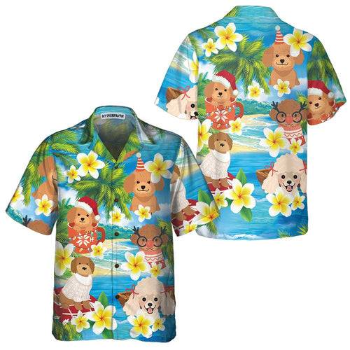 Lune London | Poodle I wish you a Merry Christmas Hawaihem T-shirt, Christmas Poodle T-shirt, Best Christmas gift idea