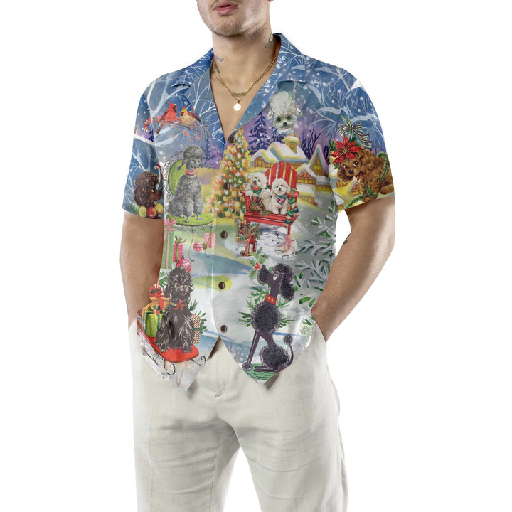Lune London | Poodle through the snow Hawaiian shirt, fun Christmas shirt for men and women, best Christmas gift