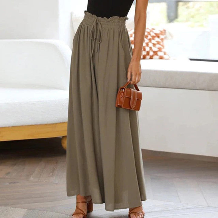 Lune London | Maxi Skirt High Waist Elastic with Lacing A-Line with Pockets Long and Airy