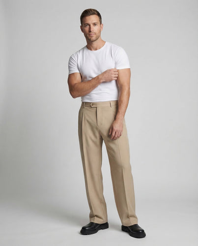 Men's Pleated Trousers Wide