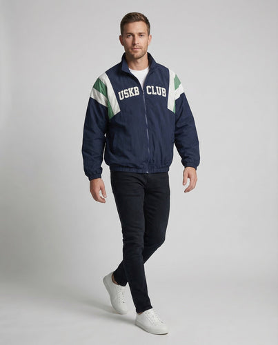 Unisex Retro College Windbreaker Color Block