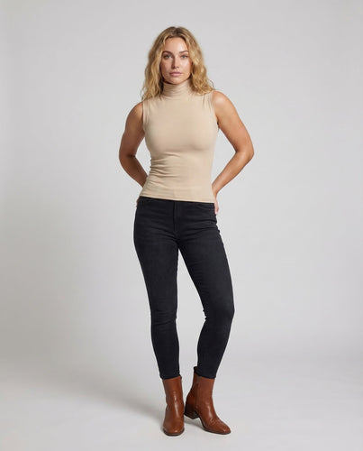 Women's Sleeveless Turtleneck Top Stretch Jersey